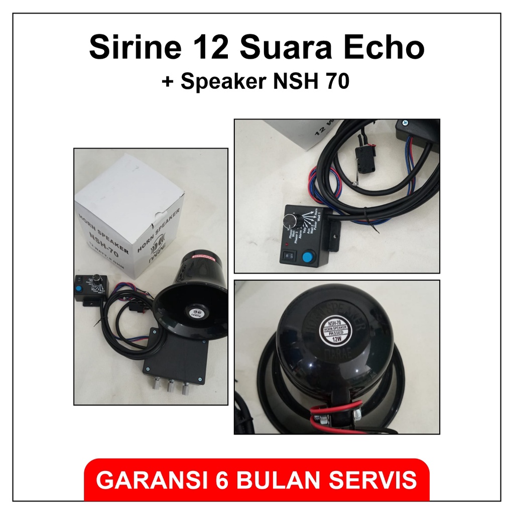 Sirine 12 suara ECHO Patwal plus TOA NARAE NSH70 NSH 70 12 Watt , Sirene Polisi Gema 50 Watt, Klakson TOA Ambulance BER GARANSI SERVIS Motor Mobil Whelen Landun Ambulance