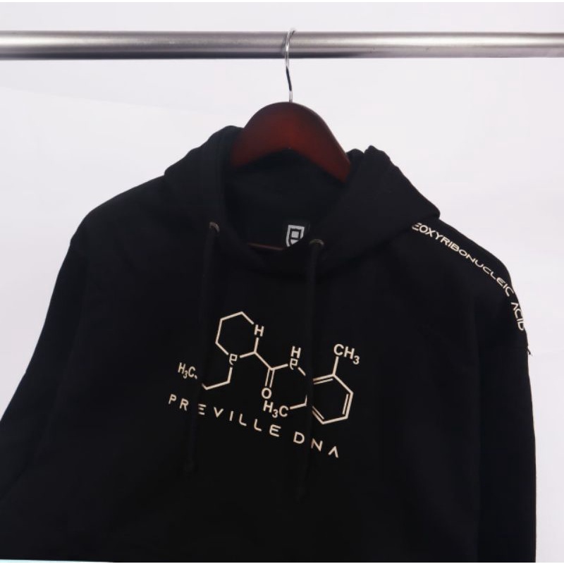 SWEATER HOODIE PREVILLE BUTTERFLY DNA HITAM AUTHENTIC