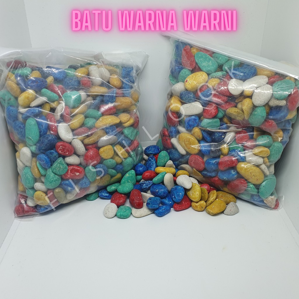 Batu Warna Warni Aquarium / Batu Hiasan Aquarium / Batu Aquascape 250 GR