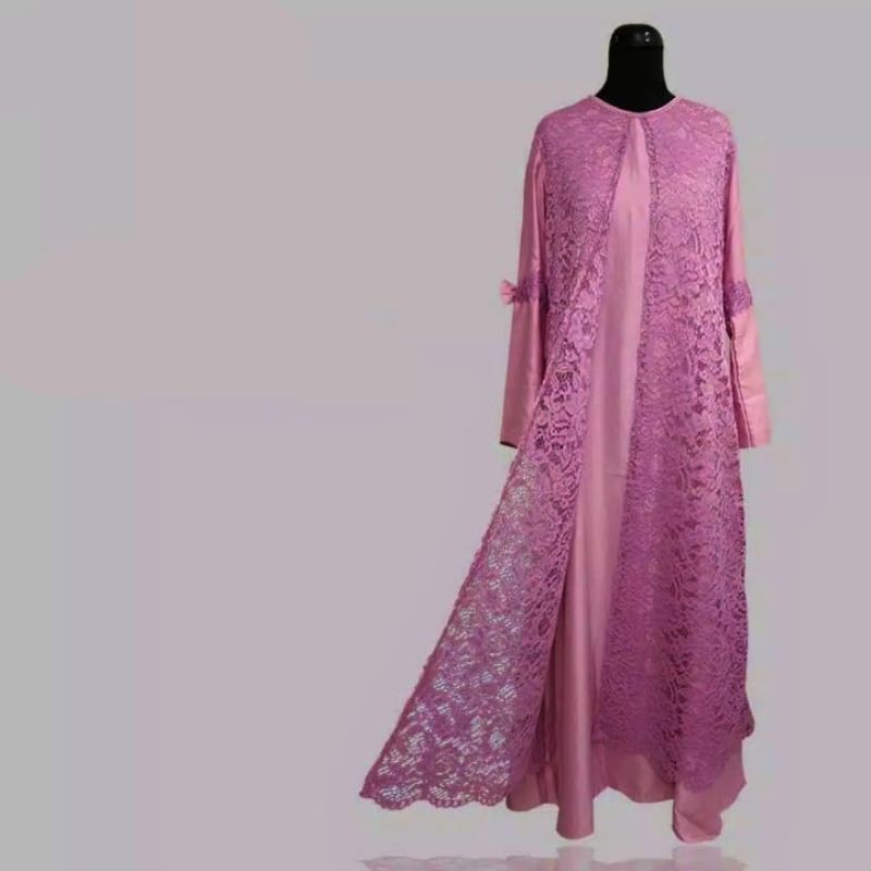 gamis busana muslim/dress kondangan wanita laura