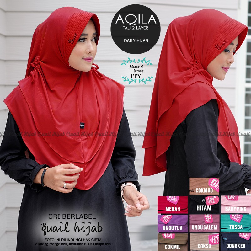 ORI TERMURAH Aqila Hijab | JILBAB KHIMAR SYARI INSTANT BERGO PET ANTEM KERUDUNG by Quail Hijab