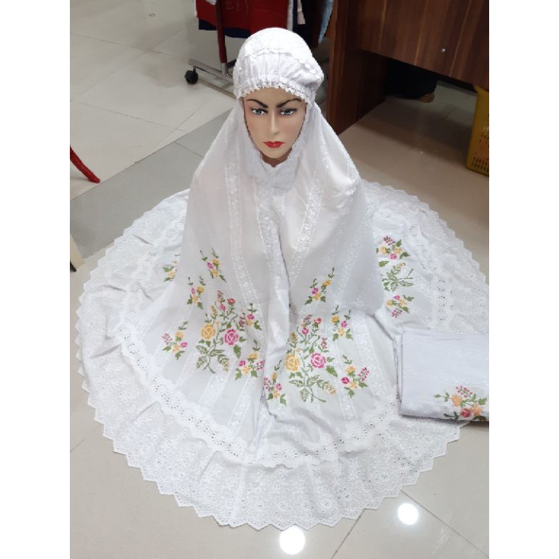 Mukena Bukittinggi Bordir Strimin Bahan Katun Paris