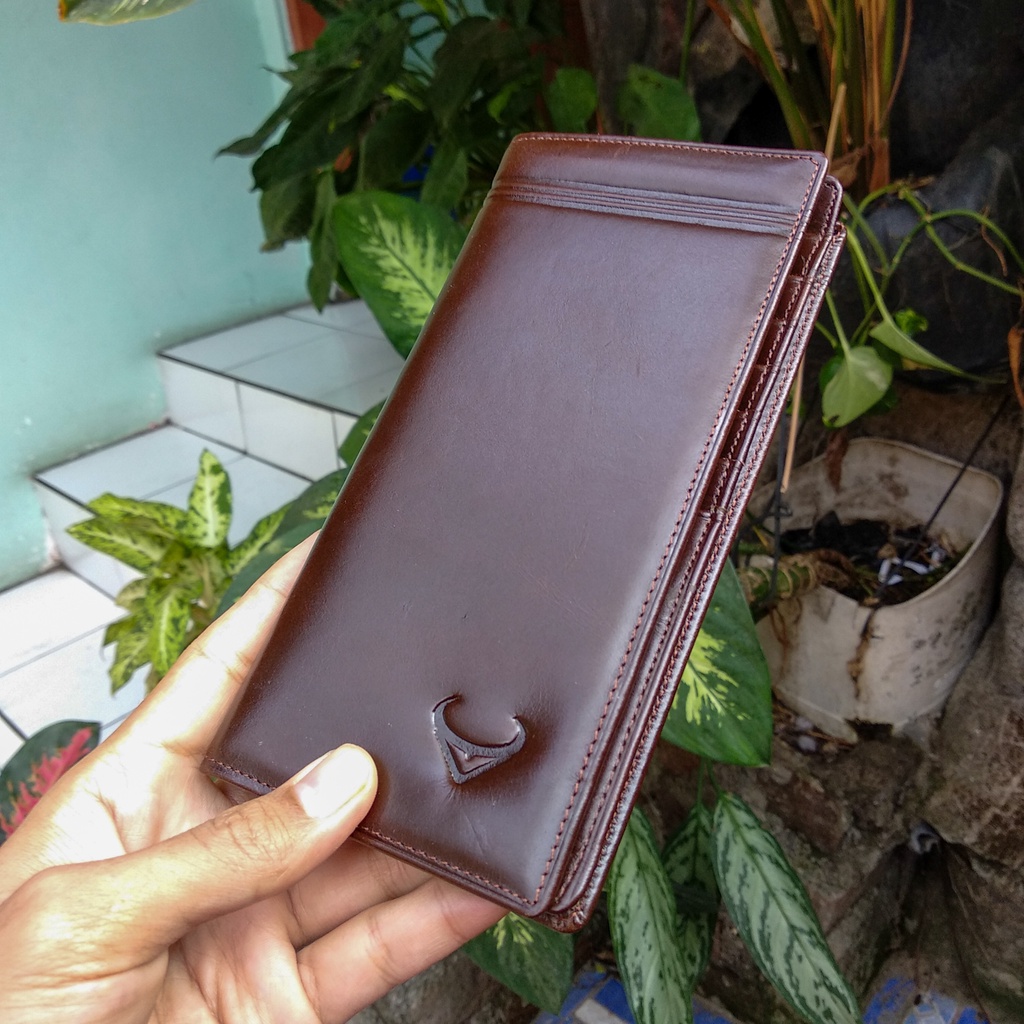 [VALQO] Dompet RECTANGLE Kulit Sapi Pria Wanita Panjang Kartu Koin Foto