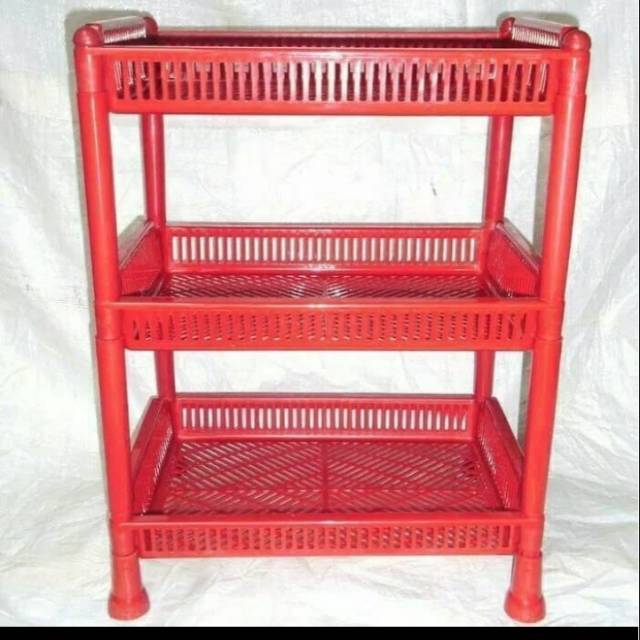 Rak susun serbaguna/ rakbtingkat/ rak plastik / rak salon 3 susum