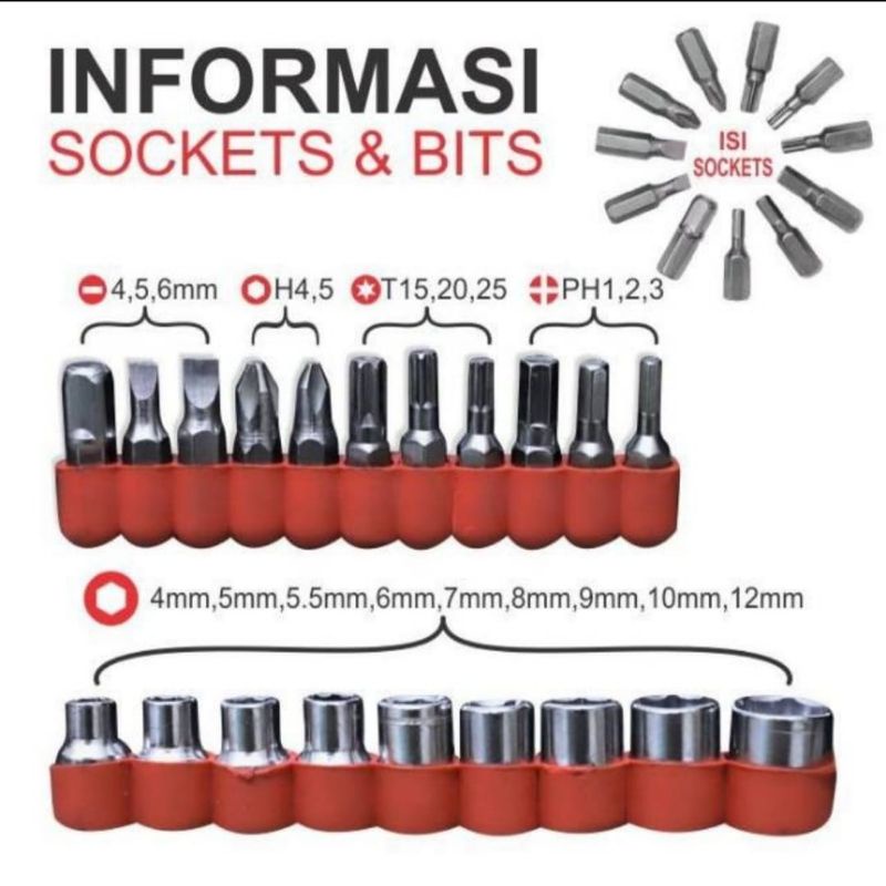 Obeng Set 24 in 1 - Multifungsi Kunci Shock Obeng Palu Kunci T Komplit