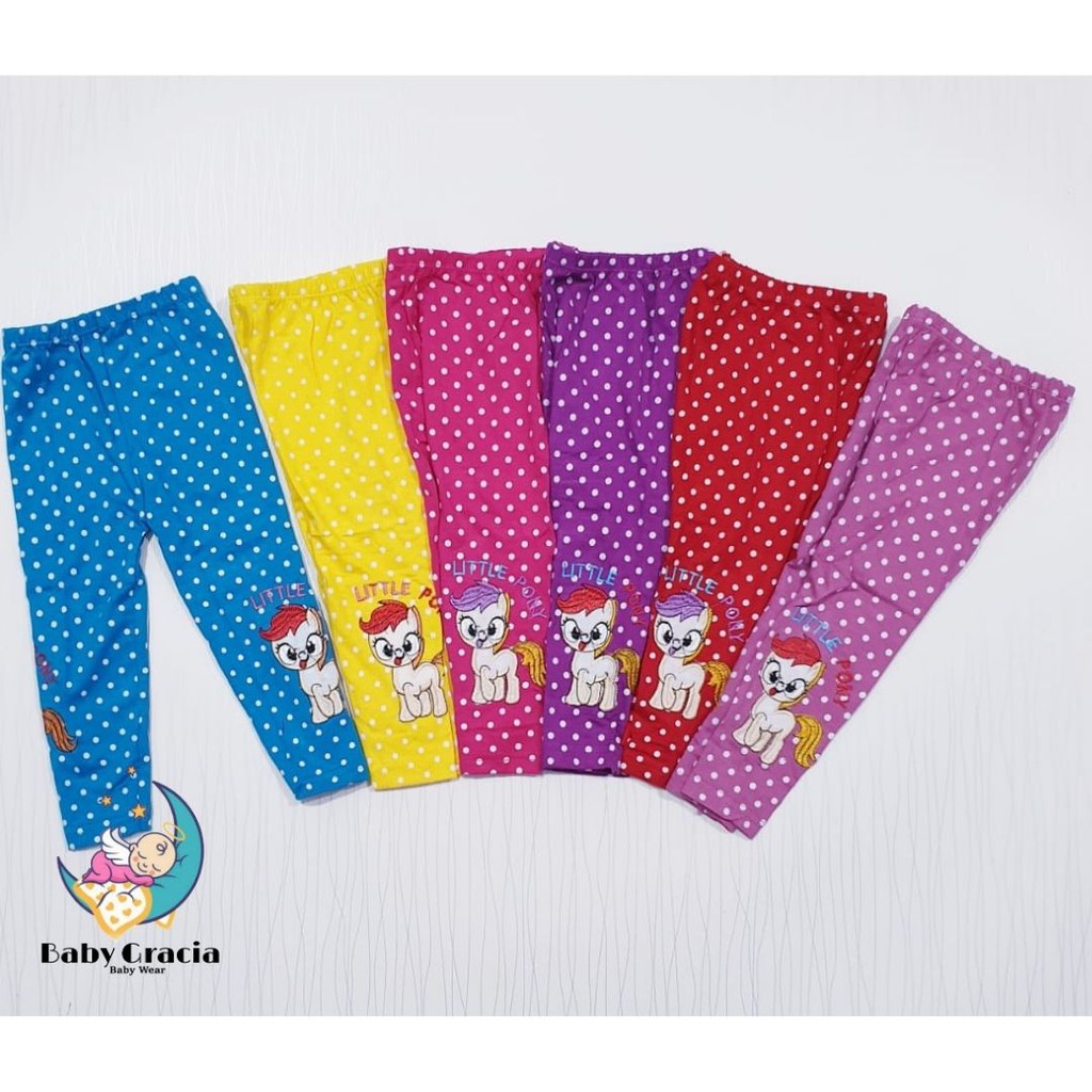 leging anak bayi motif polkadot karakter bordir bagus