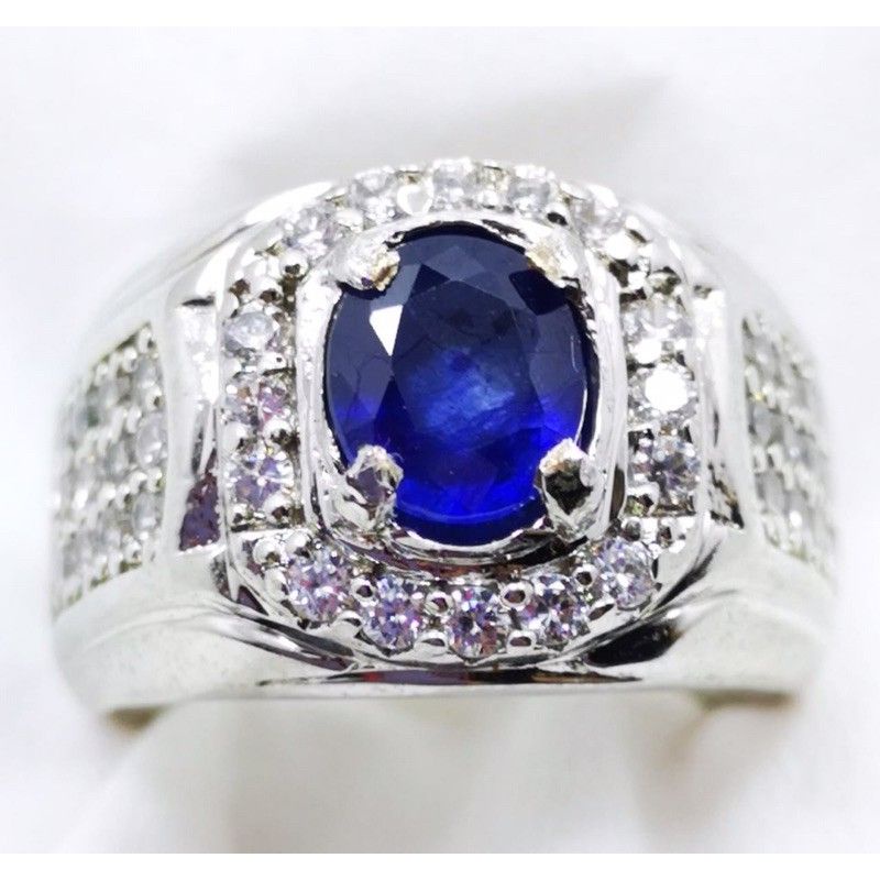 CINCIN BATU PERMATA ROYAL BLUE SAFIR SRILANGKA LUSTER