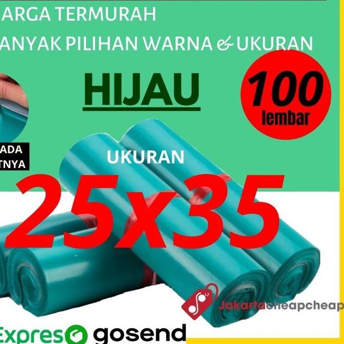 

☃ Amplop Plastik Packing Polymailer Hijau 25x35 +/-100pcs ○