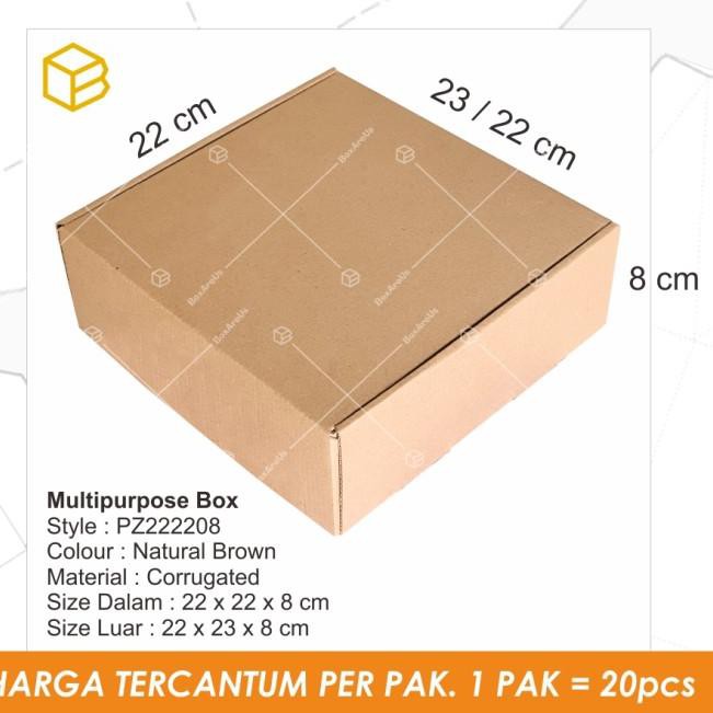 

Murmer!<ust-043 Dus Pizza Box Kotak Packing Karton Corrugated 22x22x8cm - TC-PZ222208