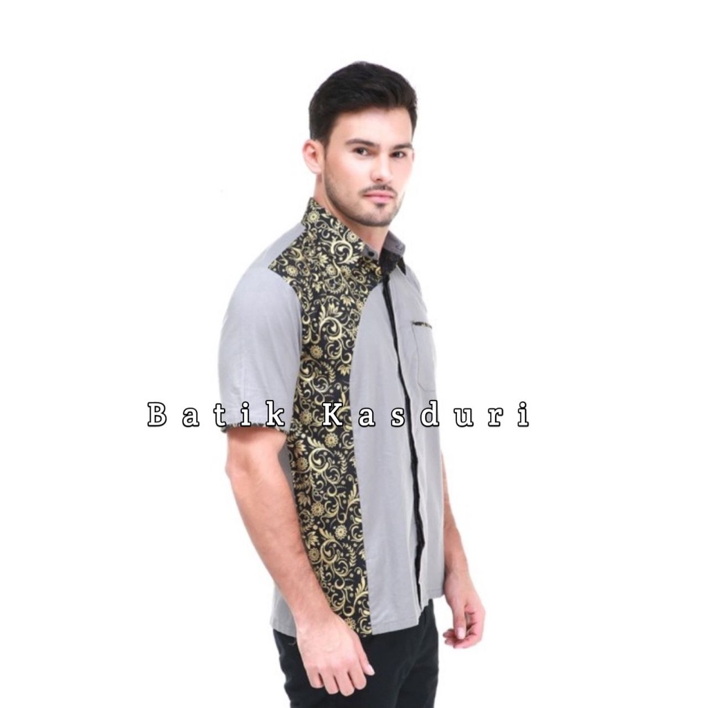 Kemeja Batik Pria Lengan Pendek Atasan Baju Batik Tradisional