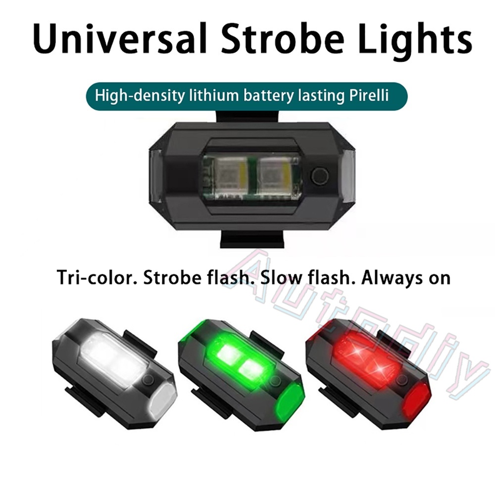 Lampu Strobo LED Strobo 7 Warna Universal Tahan Air Anti Tabrakan Untuk Motor sepeda Pesawat Safety Sein Dip Depan Belakang Sepeda Motor Strobo Mobil