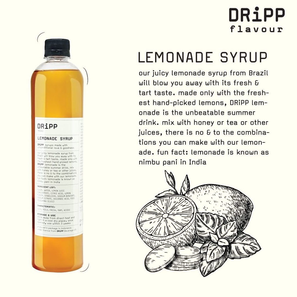 

DRIPP SYRUP Rasa LEMONADE