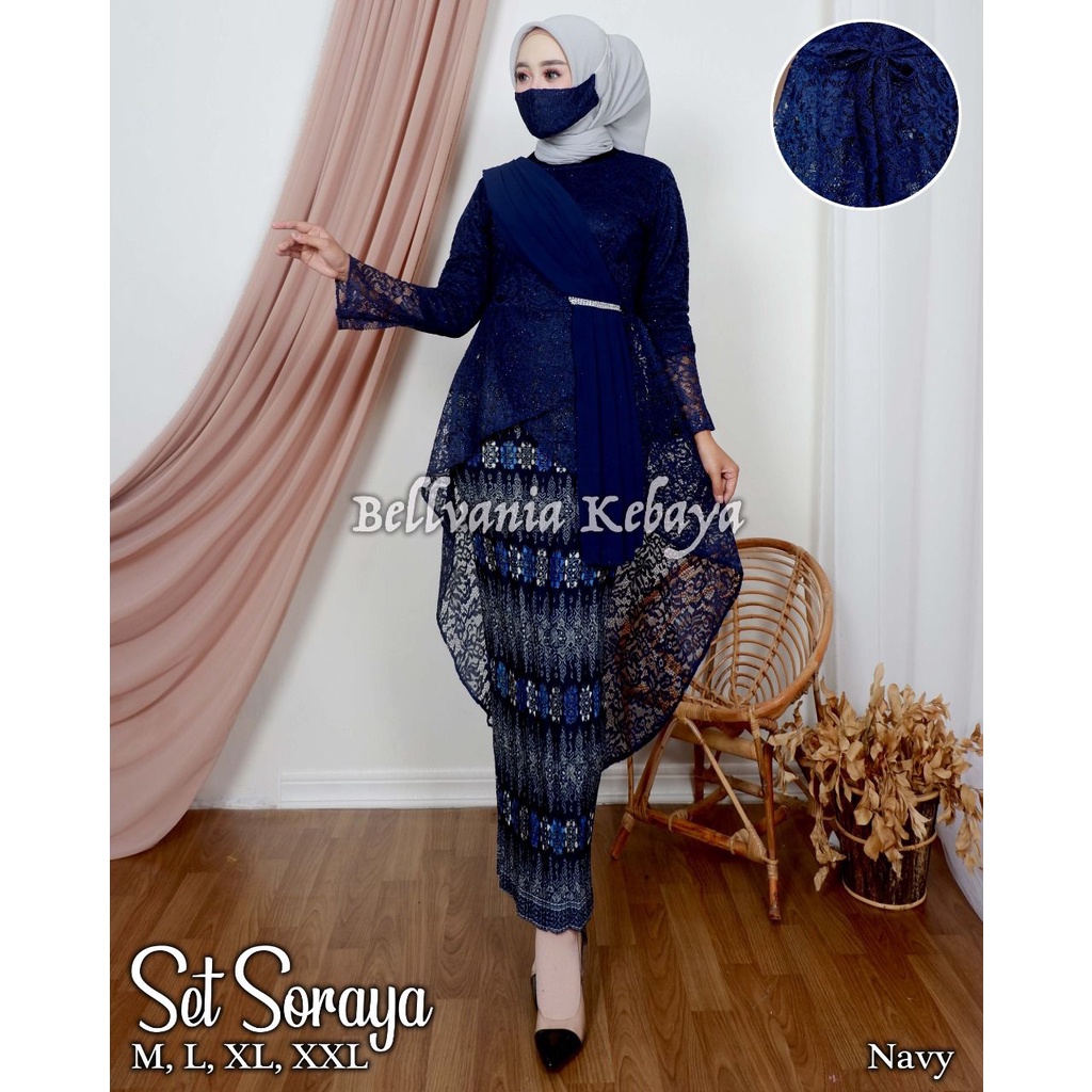 Permata Olshop / Set Soraya Brokat / Kebaya Salendang / Kebaya Tundangan / Baju Buat Pesta / Kebaya Wisuda