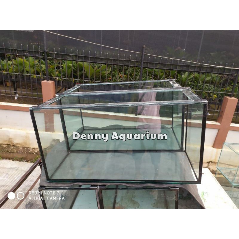 AQUARIUM KACA UKURAN 100x40x50cm 10mm FULL LEM HITAM