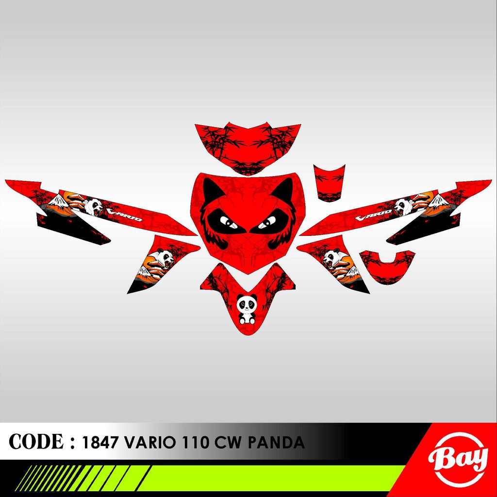 Decal Stiker Motor VARIO CW 110 KARBU / VARIO CW 110 FI PANDA Full Body Sticker Custom Variasi