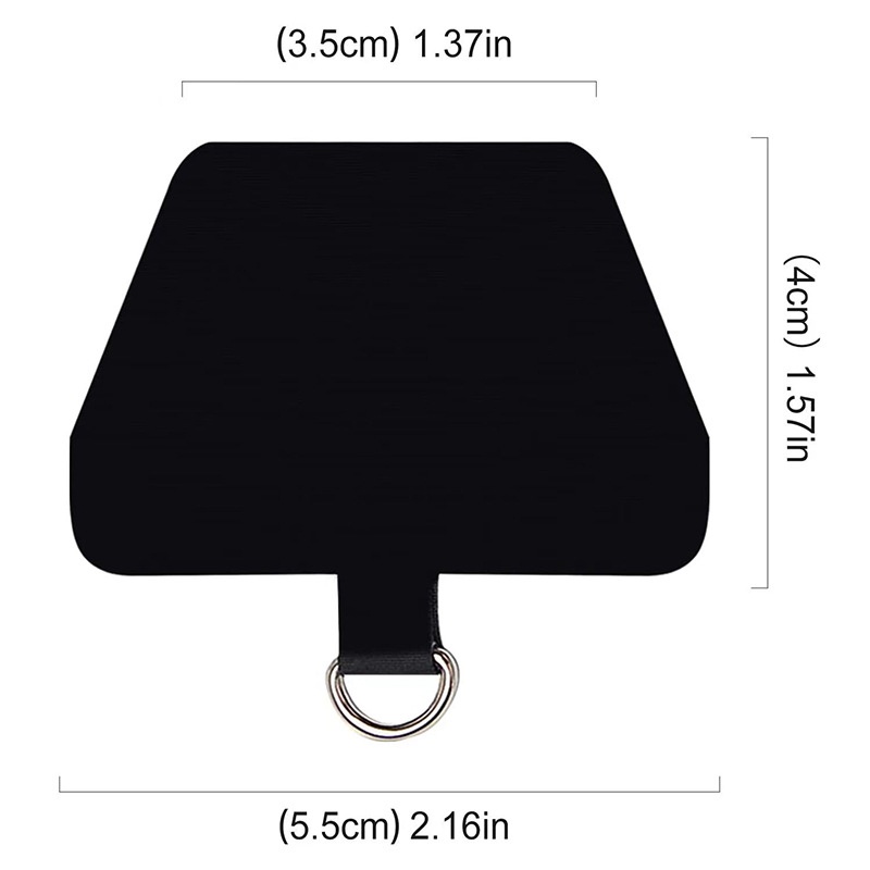 Hitam PU Pad Phone Tether Patch Perekat Ponsel Case Jangkar untuk Lanyard Anti-Drop Attachment (3 Pack)