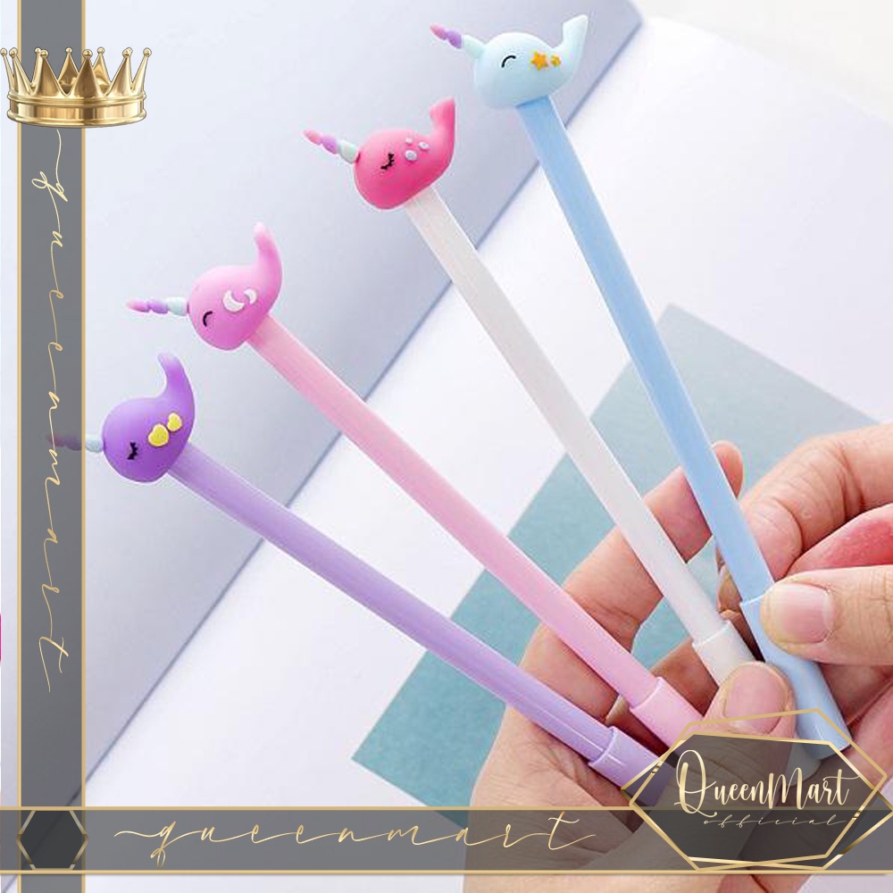 

QMART - Pulpen Gel Dolphin Lumba Lumba Pena Unik Bolpen Paus Tanduk