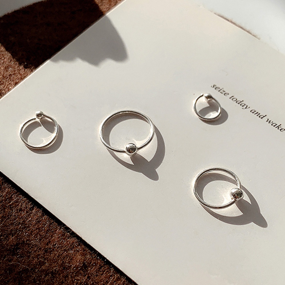 【COD Tangding】6/8/10mm New Tide Ear Bone Ring Silver Color Korea Fashion Accessories Jewelry 1 pair