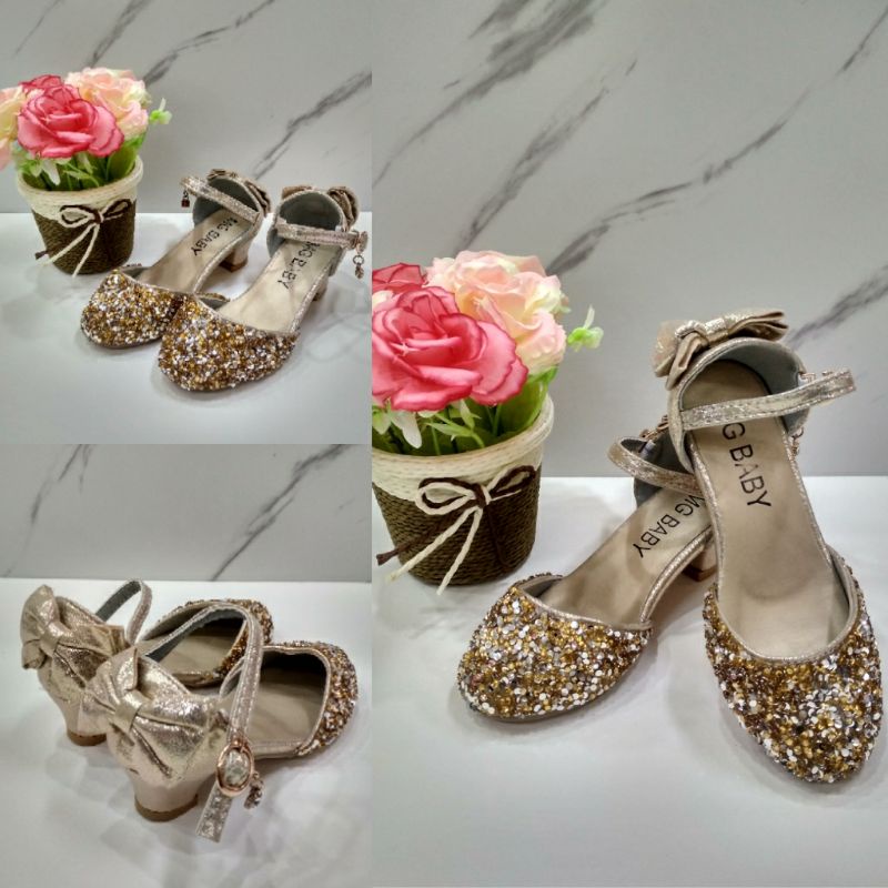 sepatu kaca princes anak cewe import
