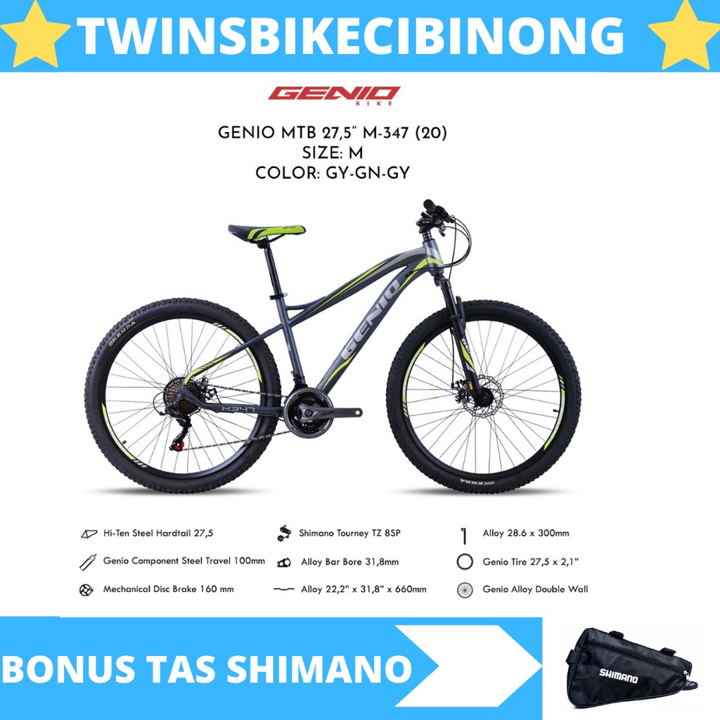 [EKA JAAYA SEPEDA] Sepeda Gunung MTB 27,5 GENIO M 347 3 x 8 Speed