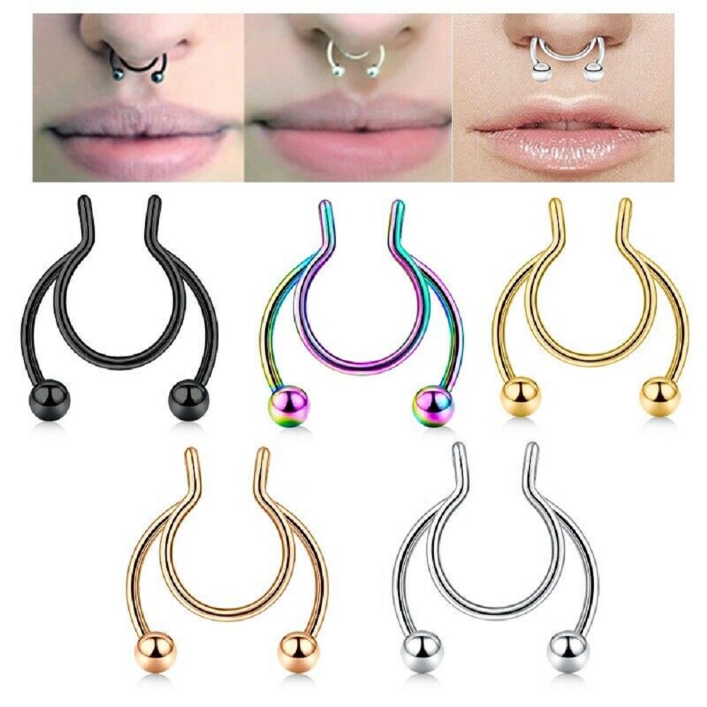 1pc Klip Hidung Palsu Bahan Stainless Steel