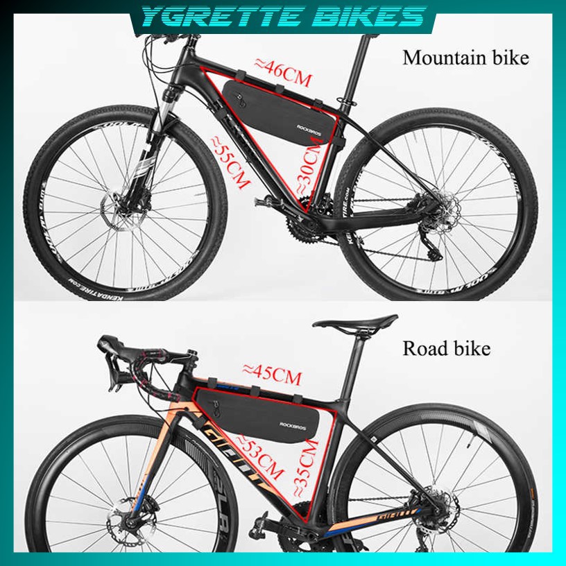 YGRETTE - Rockbros Tas Sepeda Frame Segitiga Waterproof Bike Bag Top Down Tube Bag triangle