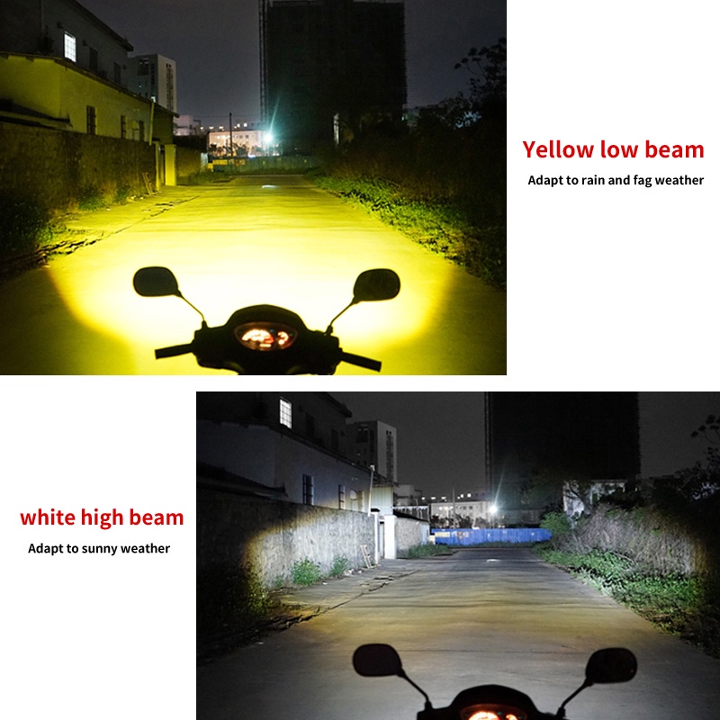 1 Pasang Lampu Sorot Kabut LED Mini Warna Putih Kuning Untuk Sepeda Motor