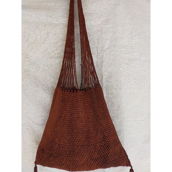 Tas koja baduy jarog original bahan katun warna coklat pewarna alam ukuran 35x65cm