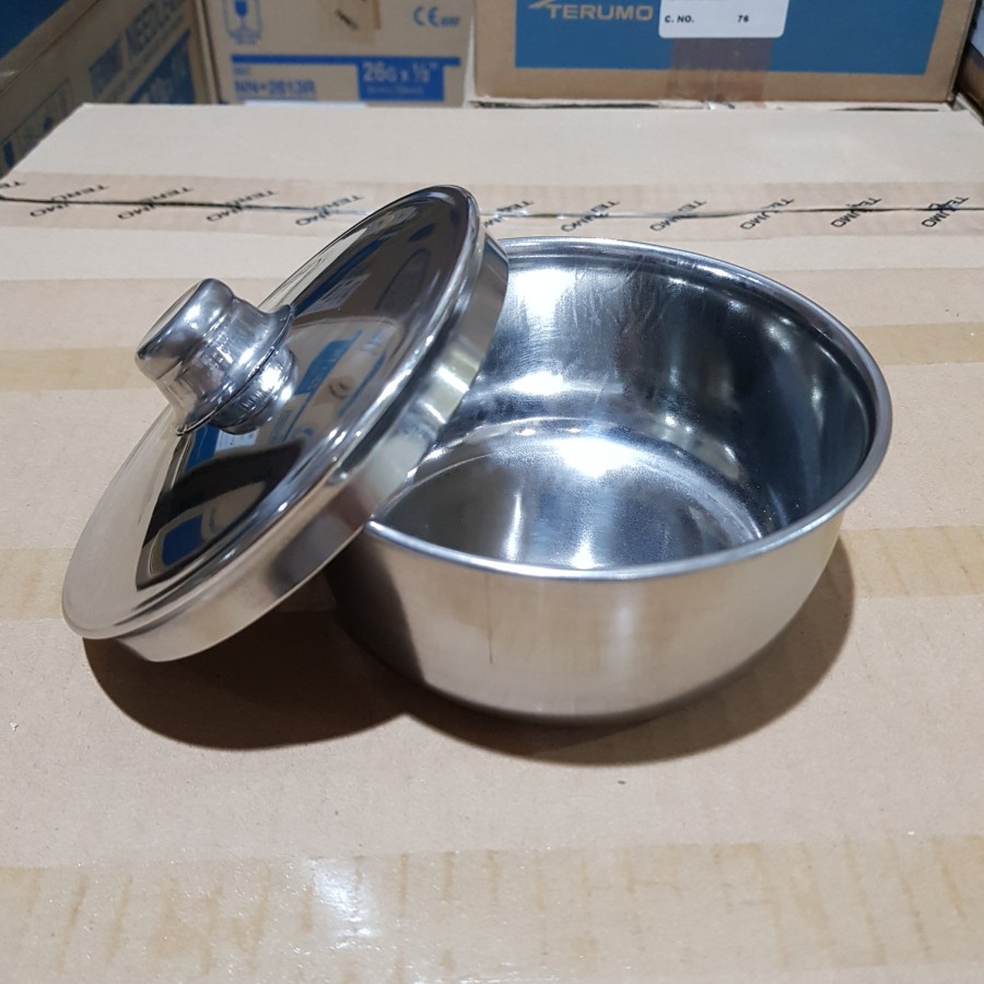 Kom Tutup Stenless 12 cm Bowl Stainless Plus Tutup 12cm