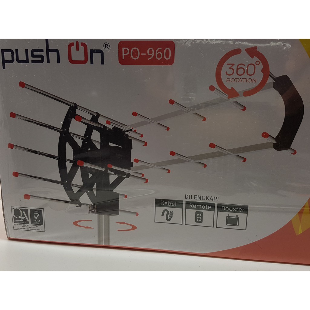 Antena Tv Outdoor PUSH ON dengan Remote dan Booster + Kabel