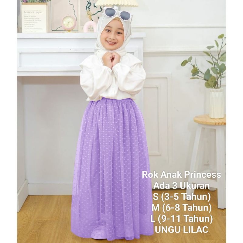 Rok Tutu Anak Perempuan Import Panjang Tille Dot Rok Princess 3-11 Tahun Matt Moscrepe Mix Tille Dot Good qualty premium