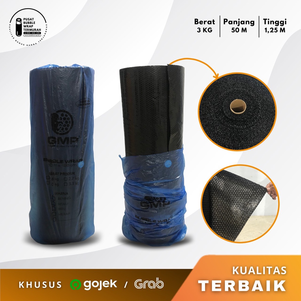 

[PROMO] Bubble Wrap GMP Hitam Berat 3Kg Ukuran 1,25m x 50m Bungkus Biru Kualitas Bagus