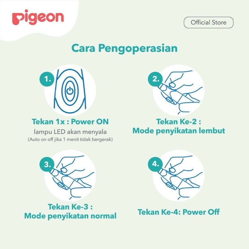 Pigeon Baby Electric Finishing Toothbrush Sikat Gigi Anak Bayi Elektrik Otomatis Bayi