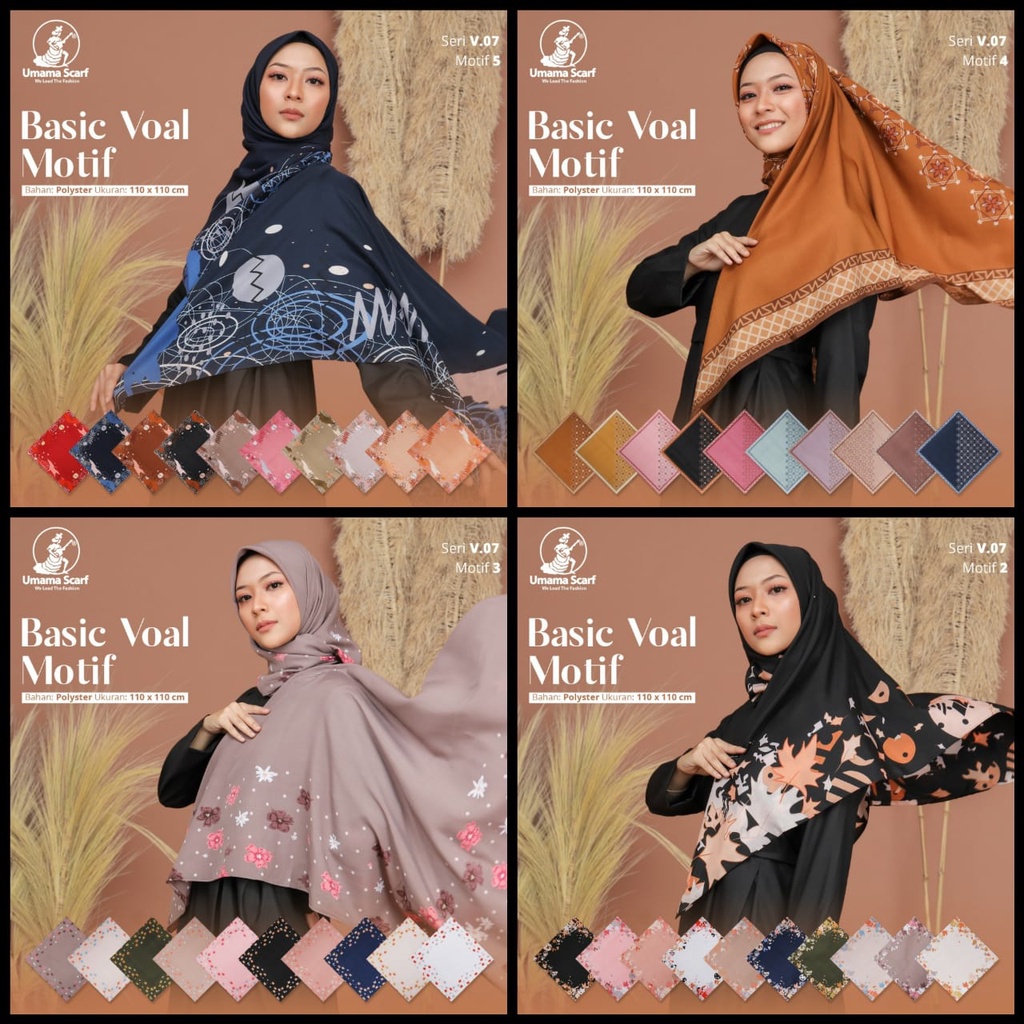 AV - JILBAB SEGI EMPAT MOTIF PREMIUM / KERUDUNG MOTIF RANDOM