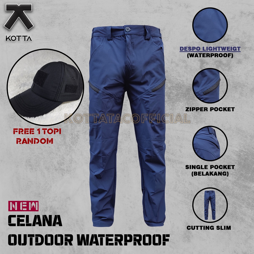 Celana Gunung Panjang Waterrepellent - Celana Outdoor Pria dan Wanita