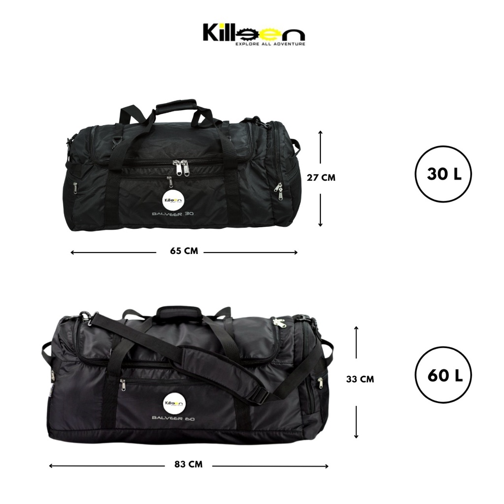 Duffel Bag Killeen Seri Balveer 60L - Travel Bag Killen - Tas Jinjing - tas travell - tas jinjing - tas pulang kampung