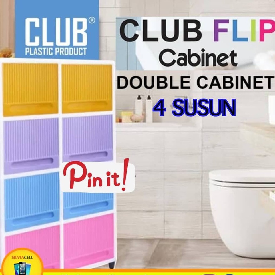 CLUB FLIP DOUBLE Cabinet Susun 4 | Lemari Plastik | Cabinet Plastik