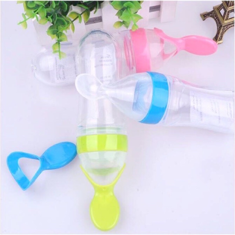 7.7 SENDOK MAKAN BAYI MPASI BOTOL / SILICONE BABY FEEDING BOTTLE SPOON 90ml