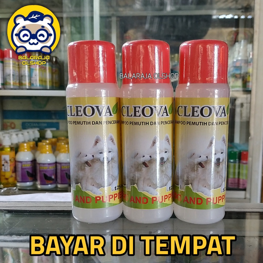 SAMPO ANJING PUTIH PENGHILANG NODA PADA BULU ANJING CLEOVA DOG ISI 125 ML