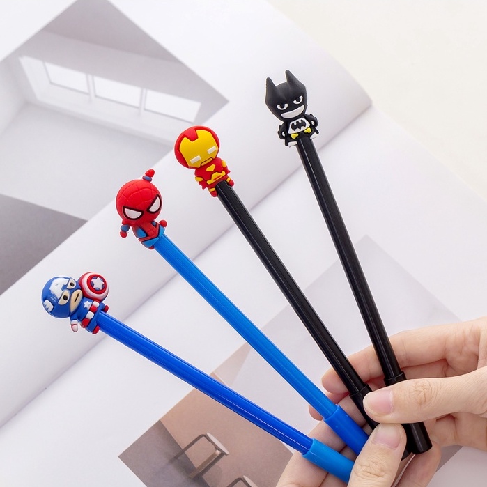 PULPEN GEL KARAKTER SPIDERMAN IRONMAN CAPT A BATMAN