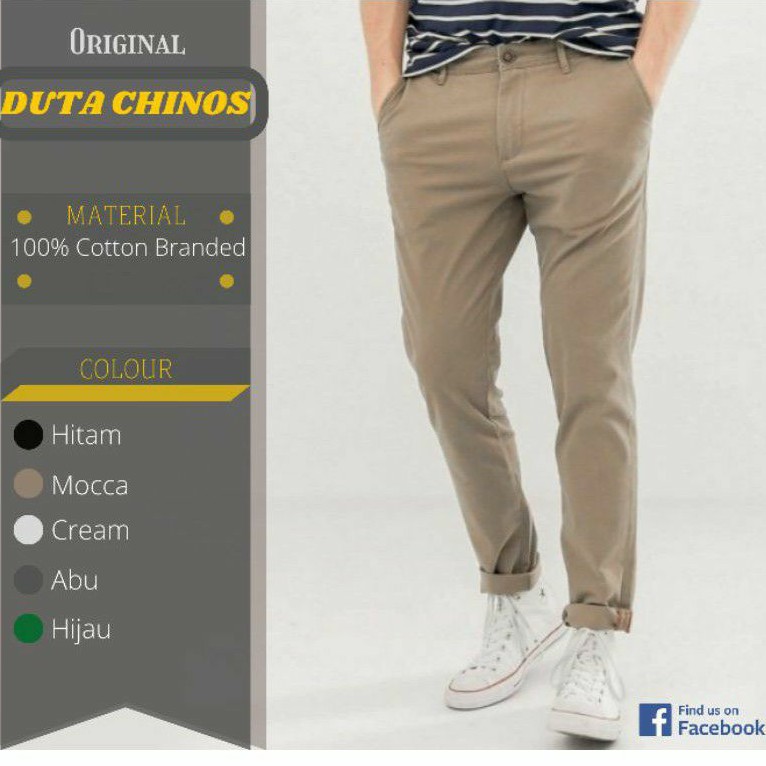 CELANA CHINO PANJANG PRIA SLIM FIT ORIGINAL CHINOS FORMAL PAKAIAN KERJA KANTOR HARIAN BAHAN MELAR