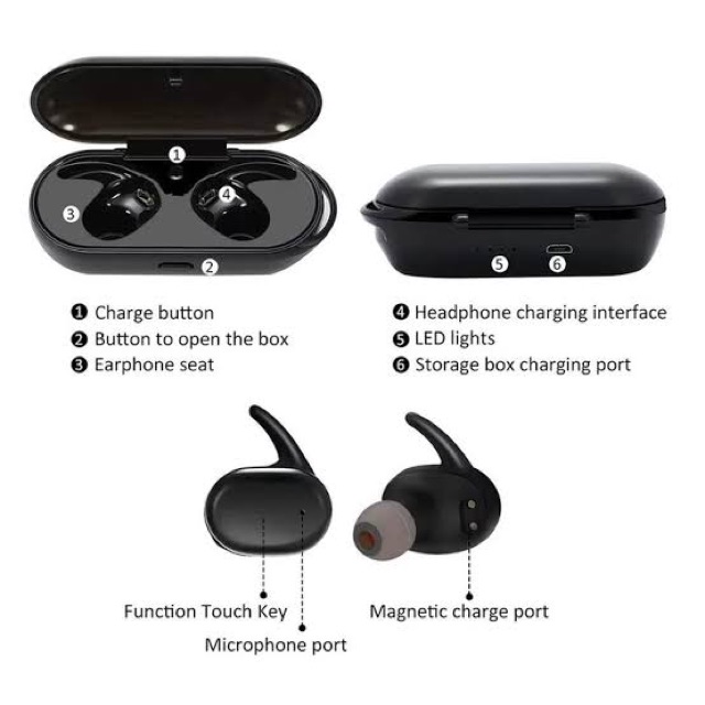 HEADSET EARPHONE BLUETOOTH TWS 4 V5.0 EARBUD WIRELESS JBL TOUCH ID SUARA BAGUS