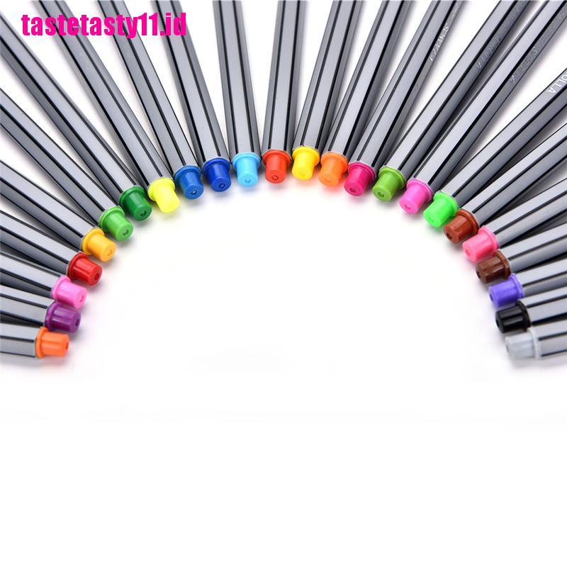 (TTID) 24pcs / Set Spidol Fineliner 0.4mm Untuk Menggambar
