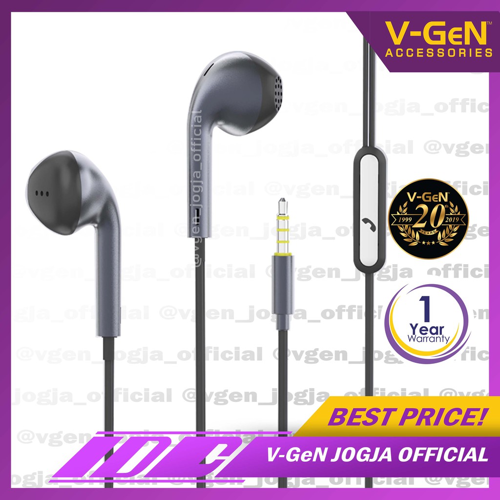 Handsfree V-GeN VEP1-19 Wired Earphone Headset Original Extra Bass