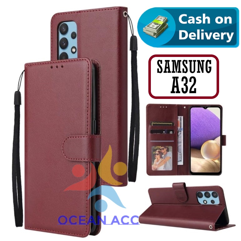 DOMPET HP UNTUK SAMSUNG A32 (2021) NEW LEATHER FLIP CASE SAMSUNG 32 (2021) NEW