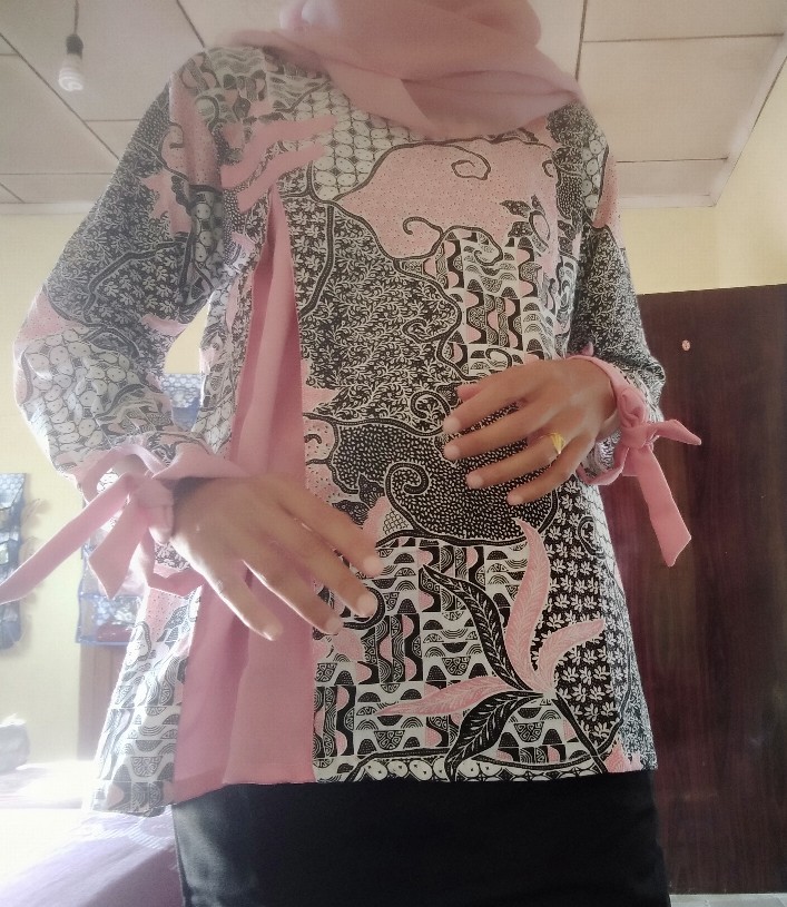 Tey-17 Batik Wanita Asj Sa Hrb026 Kenongo Kemeja Tosca Pendek