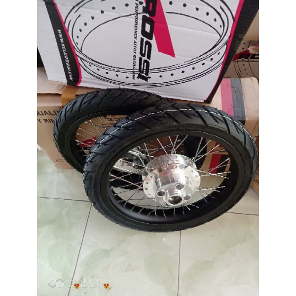 velg paketan Megapro old/new tapak lebar ring 17 x215/185 plus ban