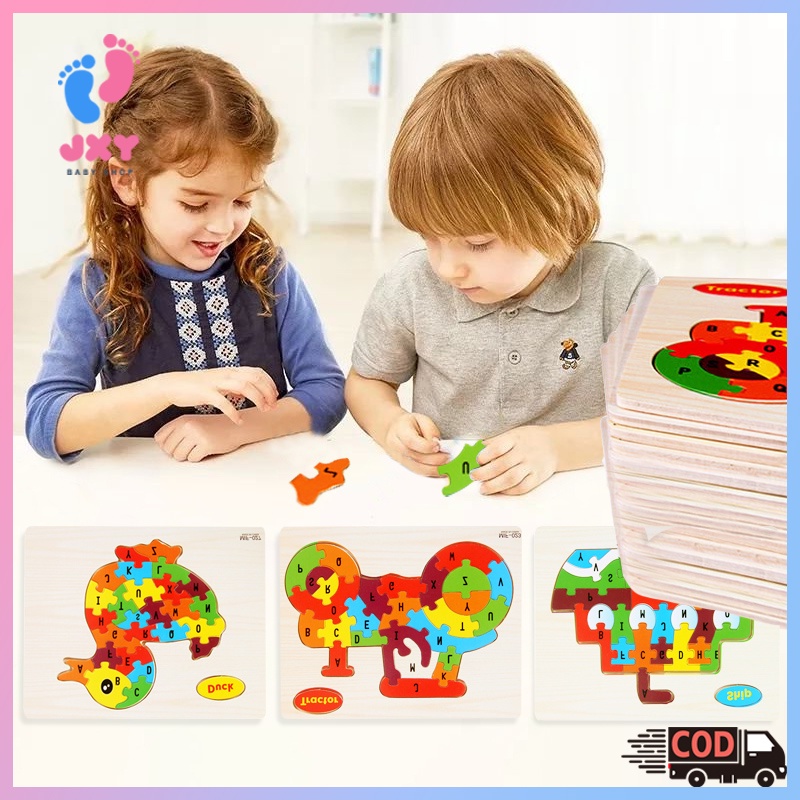 Mainan puzzle kayu edukasi anak/Jigsaw puzzle/Mainan puzzle tiga dimensi  L272