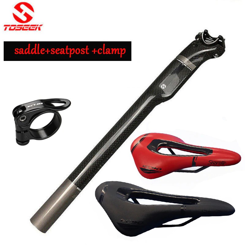 IMPORT EC90 3K Carbon Seatpost  27.2 30.8/31.6mm MTB Bicycle Saddle Road Bike Running PU Breathable