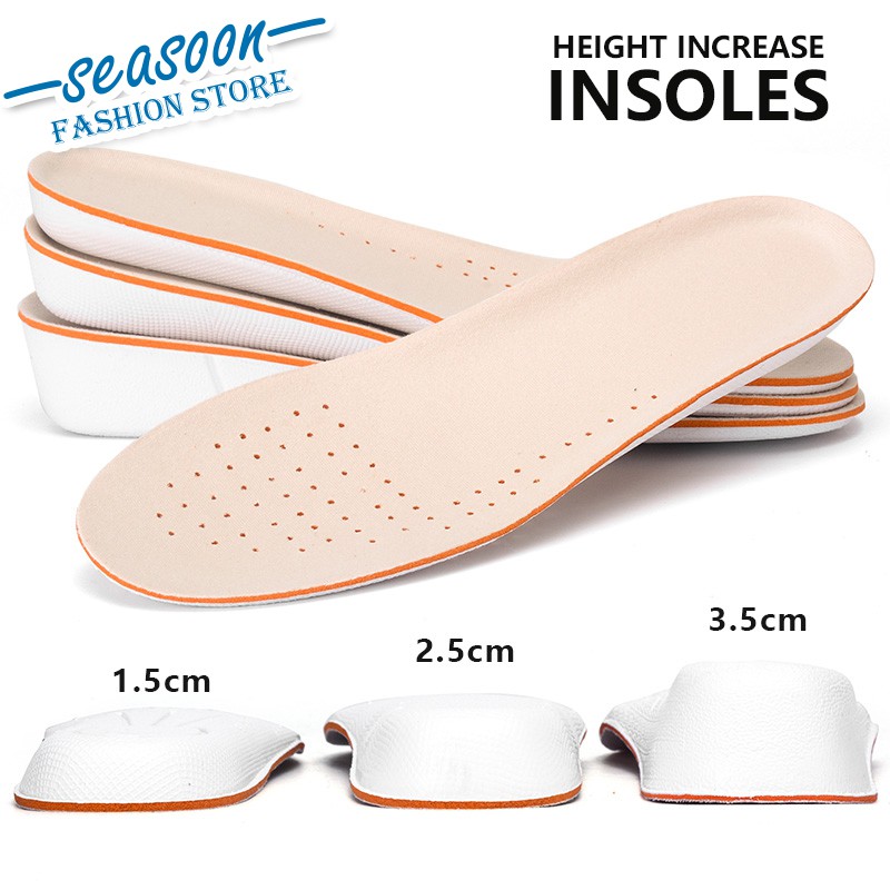 Insole Pad, Bantal Sisipan Sepatu Penambah Tinggi Badan Instan Untuk Pria dan Wanita 1.5/2.5/3.5cm